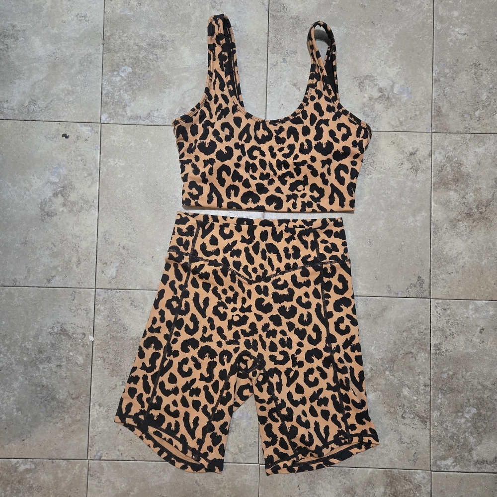 Leopard Print Sports Bra and Shorts Set from Balance Athletica